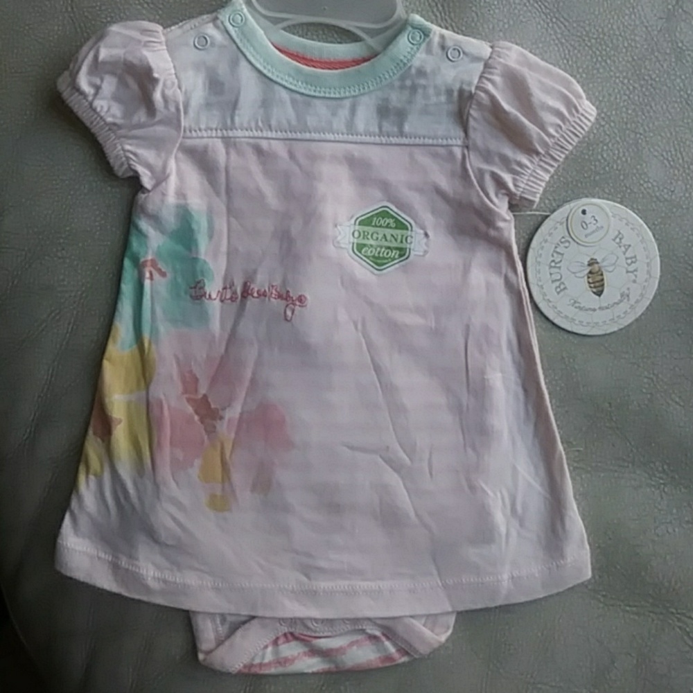 🌈Burt's Bees Baby bodysuitdress 3M
